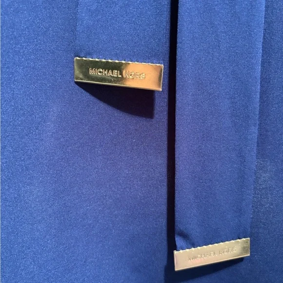 Michael Kors Navy Cape Overlay Fit & Flare Dress Size Small - Picture 3 of 7